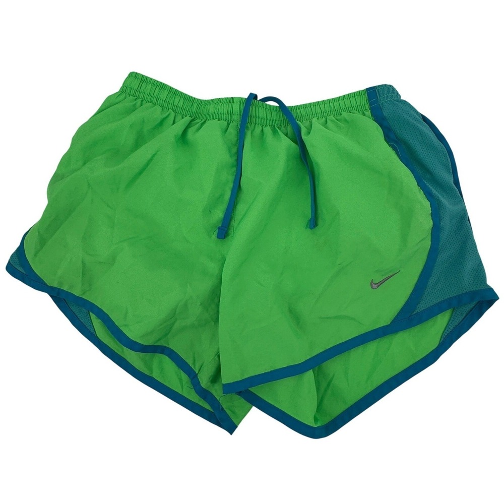Nike Dri-FIT Tempo Running Shorts Womens Large Green Teal Mesh Athletic Workout